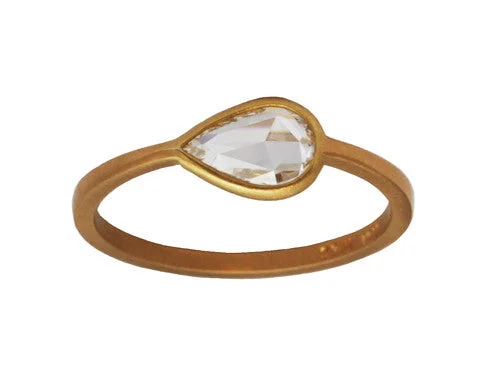 Shop Dazzling Jewelry At The Best Prices 0.50ct Pear Rose-cut White Diamond Flat Bezel Ring Shop Dazzling Jewelry At The Best Prices 0.50ct Pear Rose-cut White Diamond Flat Bezel Ring