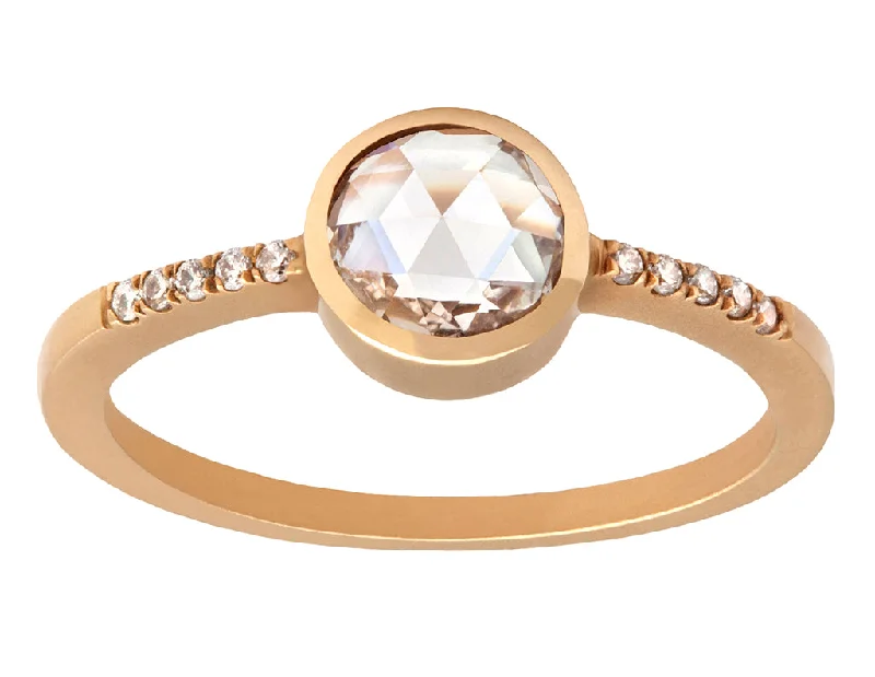 Handcrafted Beauty At Affordable Prices 0.75ct Round Rose-cut White Diamond & Yellow Gold Diamond Pavé Ring Handcrafted Beauty At Affordable Prices 0.75ct Round Rose-cut White Diamond & Yellow Gold Diamond Pavé Ring