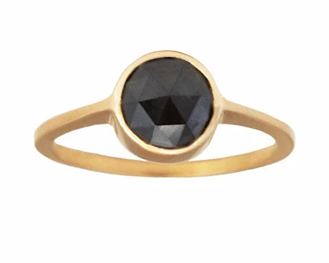 Jewelry Deals That Outshine The Rest 1ct Round Rose-cut Black Diamond & Yellow Gold Ring Jewelry Deals That Outshine The Rest 1ct Round Rose-cut Black Diamond & Yellow Gold Ring