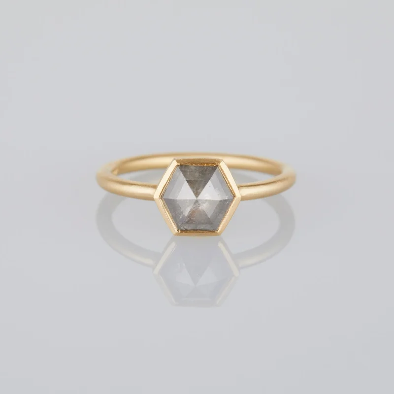 Limited-Stock Jewelry Sale – Once It's Gone, It's Gone DR120-OOAK | 1.06 Carat One-of-a-Kind Hexagon Cut Grey Diamond Ring Limited-Stock Jewelry Sale – Once It's Gone, It's Gone DR120-OOAK | 1.06 Carat One-of-a-Kind Hexagon Cut Grey Diamond Ring