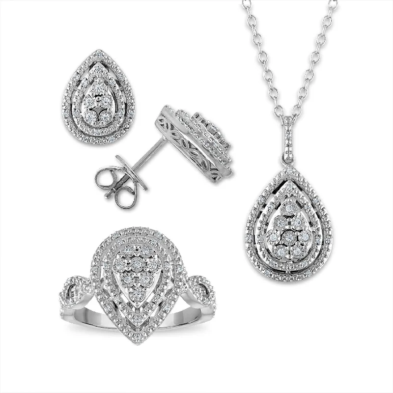 Jewelry Clearance Event – Stock Up Before It's Over 1/3 CTW Diamond Box Set Earring Pendant Ring in Sterling Silver Jewelry Clearance Event – Stock Up Before It's Over 1/3 CTW Diamond Box Set Earring Pendant Ring in Sterling Silver