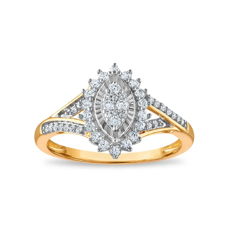 Big Discounts On Elegant Jewelry Collections 1/3 CTW Diamond Cluster Ring in 10KT Yellow Gold Big Discounts On Elegant Jewelry Collections 1/3 CTW Diamond Cluster Ring in 10KT Yellow Gold