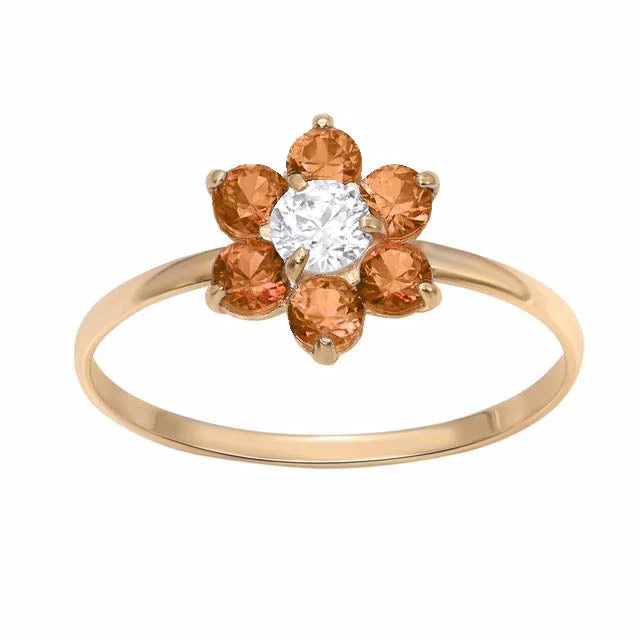 Seasonal Jewelry Deals – Elevate Your Style 10KT Yellow Gold Birthstone Flower Ring; Size 3 Seasonal Jewelry Deals – Elevate Your Style 10KT Yellow Gold Birthstone Flower Ring; Size 3