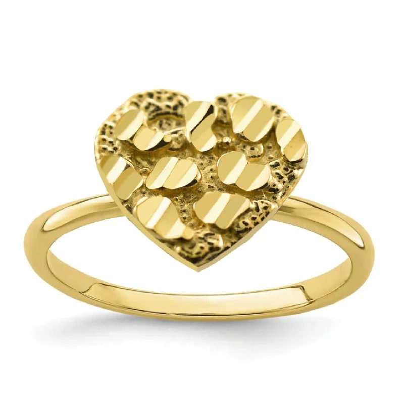 Breathtaking Jewelry At Limited-Time Savings 10KT Yellow Gold Heart Shaped Nugget Ring Breathtaking Jewelry At Limited-Time Savings 10KT Yellow Gold Heart Shaped Nugget Ring