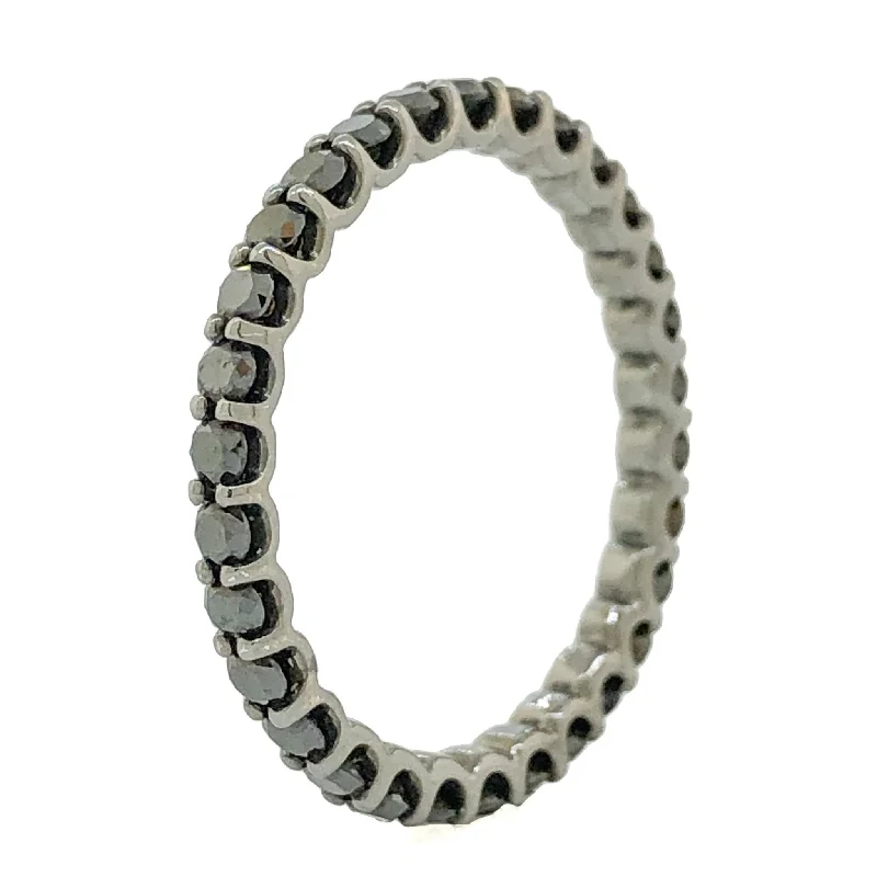 Jewelry Sale Bonanza – Grab Your Sparkle Now 14K Black Rhodium 1.20cttw Black SI2 Diamond Eternity Band- ISO ONLY