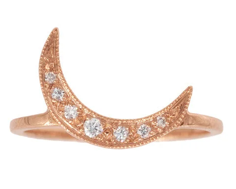 Luxury Jewelry Sale – Elegant Styles At Unbeatable Prices White Diamond Crescent Moon & Rose Gold Ring Luxury Jewelry Sale – Elegant Styles At Unbeatable Prices White Diamond Crescent Moon & Rose Gold Ring