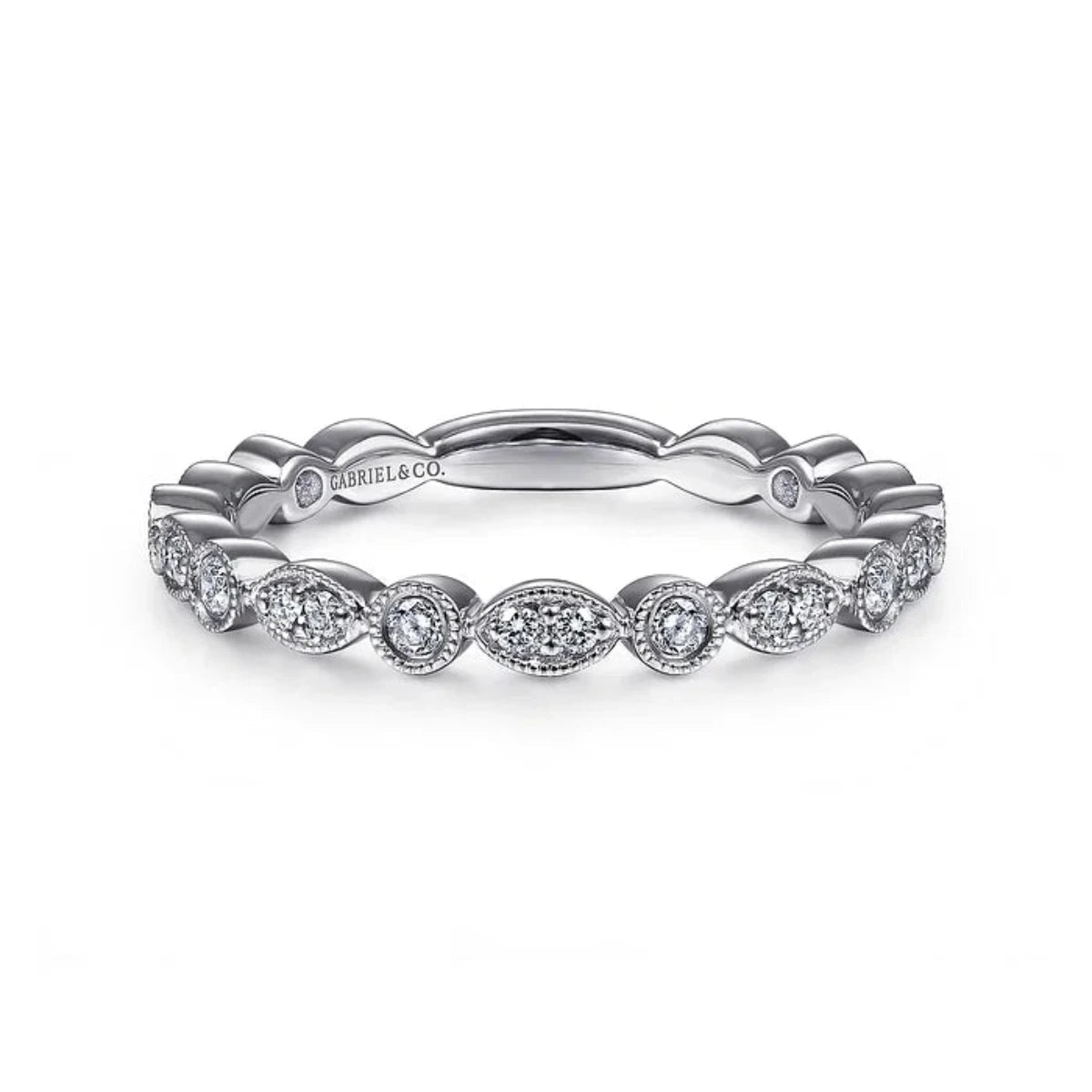 Shop Jewelry That Shines Without The High Price 14K W Gold 0.24ctw G/SI2 Round and Marquise Shape Diamond Ring