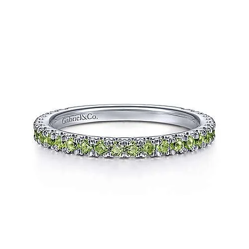 Timeless Elegance, Temporary Discounts – Act Fast 14K W Gold 0.36cttw Peridot Band 2mm