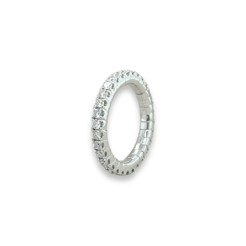 Your Perfect Accessory Now At The Best Price 14K W Gold 1.25ctw I/SI2 Flexible Diamond Eternity Ring 3.5grms