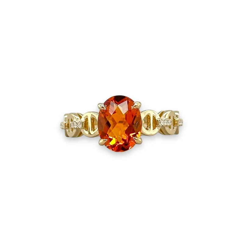 Seasonal Jewelry Deals – Elevate Your Style 14K Y Gold 1.54ct Citrine and 0.04ctw G/SI1 Diamond Ring