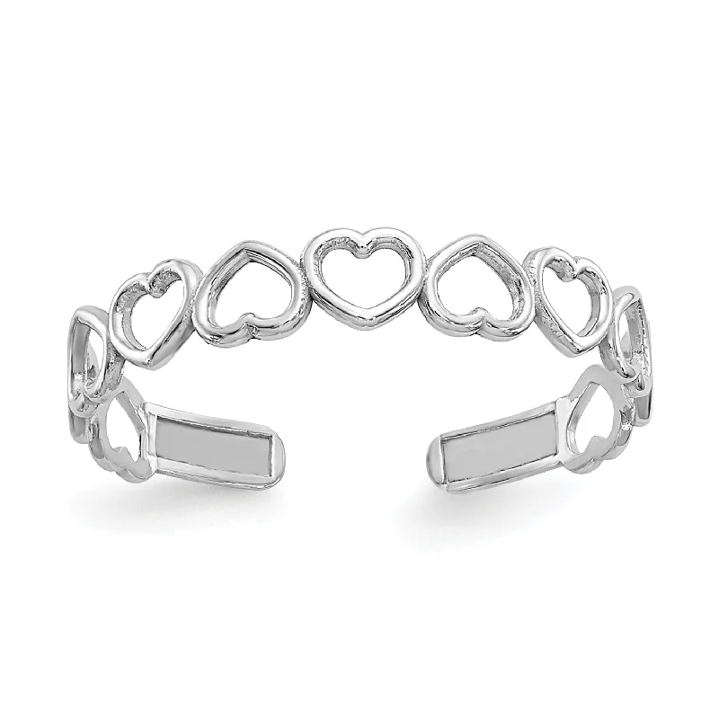 Premium Jewelry At Special Low Prices For A Limited Time 14KT White Gold 3MM Heart Toe Ring
