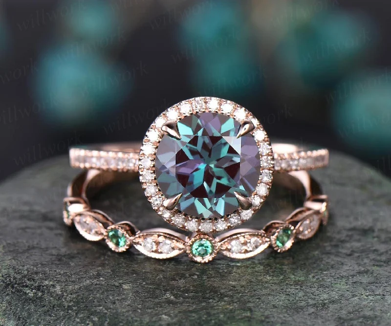 Elegant Necklaces And Bracelets At Limited-Time Offers Alexandrite engagement ring set