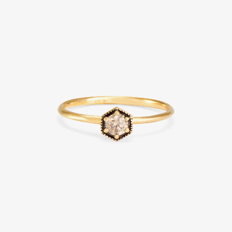 Exclusive Online Jewelry Sale – Don't Wait R2203BR | 3.5mm Brown Diamond Hexagon Ring