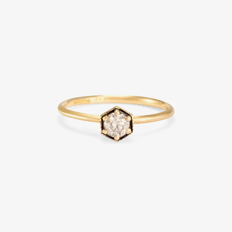Limited-Stock Jewelry Sale – Once It's Gone, It's Gone R2204BR | 4mm Brown Diamond Hexagon Ring Limited-Stock Jewelry Sale – Once It's Gone, It's Gone R2204BR | 4mm Brown Diamond Hexagon Ring