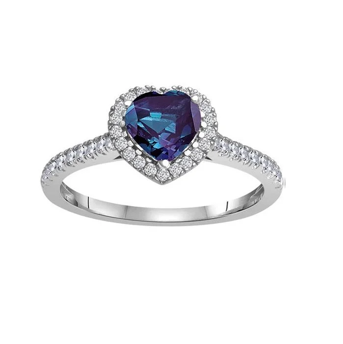 High-End Sparkle, Low-End Prices – Jewelry Sale Live 6MM Heart Shape Alexandrite and White Sapphire Birthstone Heart Ring in 10KT White Gold High-End Sparkle, Low-End Prices – Jewelry Sale Live 6MM Heart Shape Alexandrite and White Sapphire Birthstone Heart Ring in 10KT White Gold