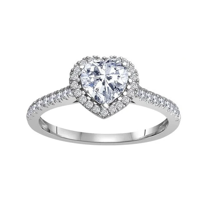 Discounted Jewelry For A Glamorous Look 6MM Heart Shape White Topaz and White Sapphire Birthstone Ring in 10KT White Gold Discounted Jewelry For A Glamorous Look 6MM Heart Shape White Topaz and White Sapphire Birthstone Ring in 10KT White Gold
