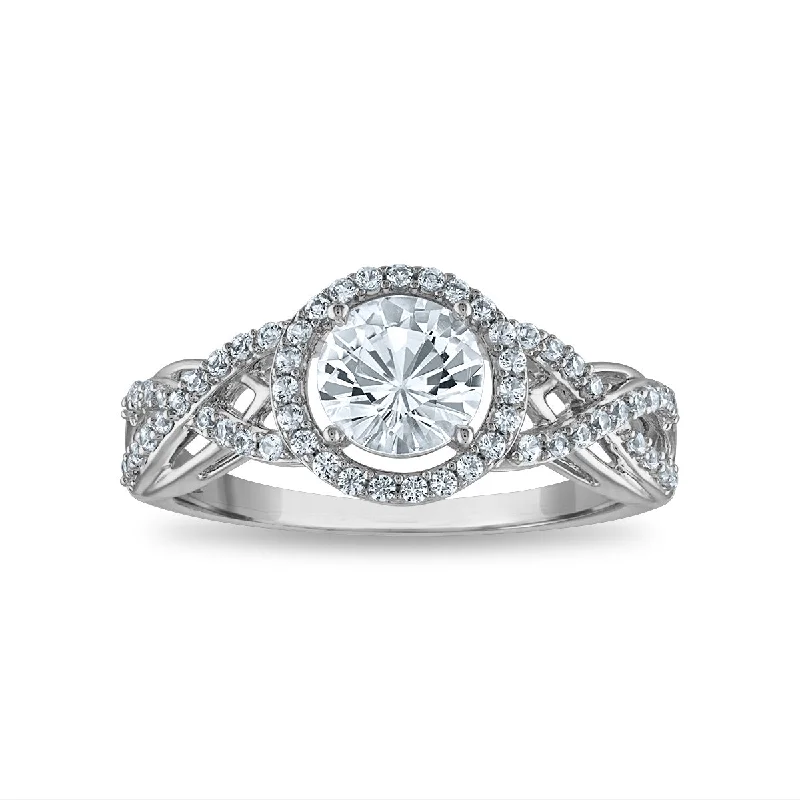 Stunning Jewelry Pieces At The Lowest Prices Ever 6MM Round Sapphire and White Sapphire Halo Infinity Ring in Rhodium Plated Sterling Silver Stunning Jewelry Pieces At The Lowest Prices Ever 6MM Round Sapphire and White Sapphire Halo Infinity Ring in Rhodium Plated Sterling Silver
