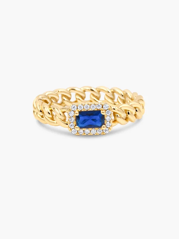 Exclusive Gemstone Jewelry At Special Prices Baguette Halo Ring - Blue