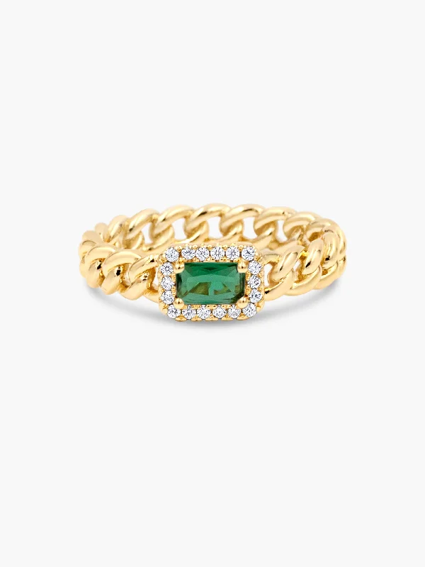 Elegant Jewelry, Exclusive Prices – Shop Now Baguette Halo Ring - Green