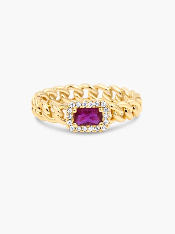 Fashion-Forward Jewelry At Incredible Prices Baguette Halo Ring - Pink