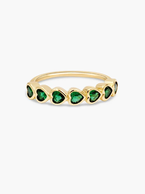 Don't Miss These Dazzling Jewelry Discounts Bezel Heart Ring - Green