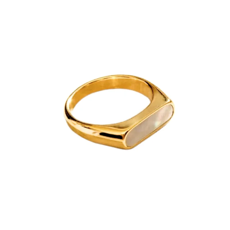 Everyday Jewelry Essentials Now On Sale Charley Signet Ring in Pearl