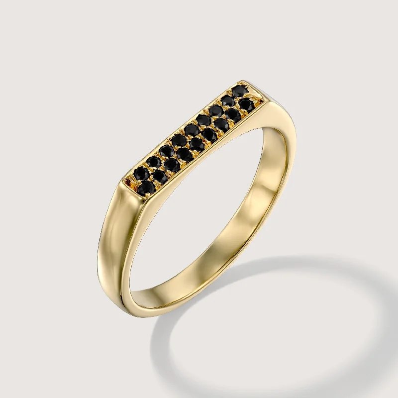 Fashion-Forward Jewelry At Incredible Prices Charlotte Gold Ring Black Diamonds