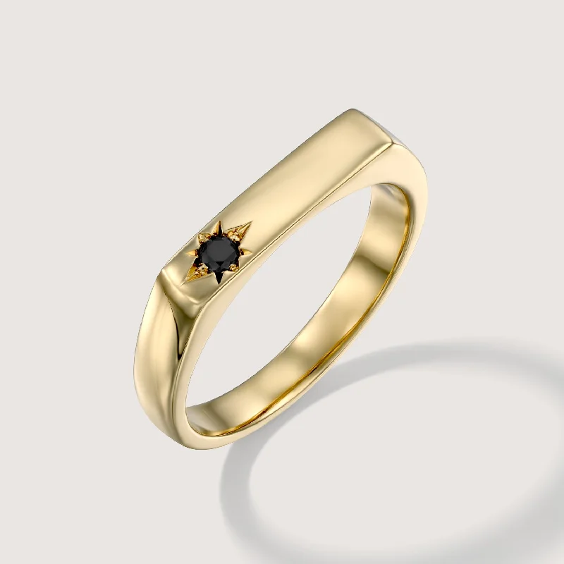Timeless Elegance, Temporary Discounts – Act Fast Charlotte Gold Ring Black Diamond