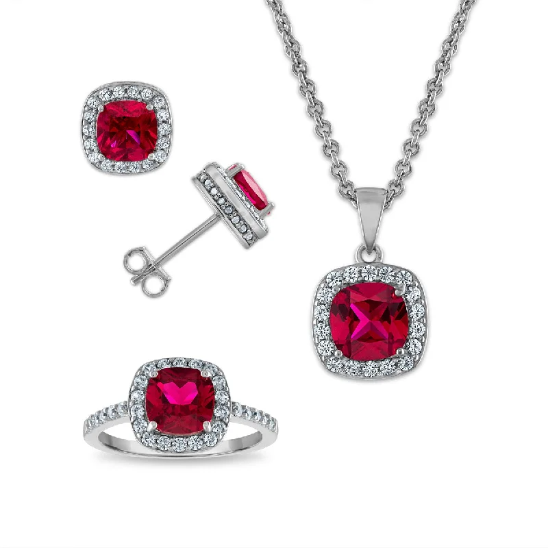 Best Jewelry Sale Prices – Limited-Time Offer Created Ruby and White Sapphire Ring Pendant Earrings Set in Sterling Silver Best Jewelry Sale Prices – Limited-Time Offer Created Ruby and White Sapphire Ring Pendant Earrings Set in Sterling Silver