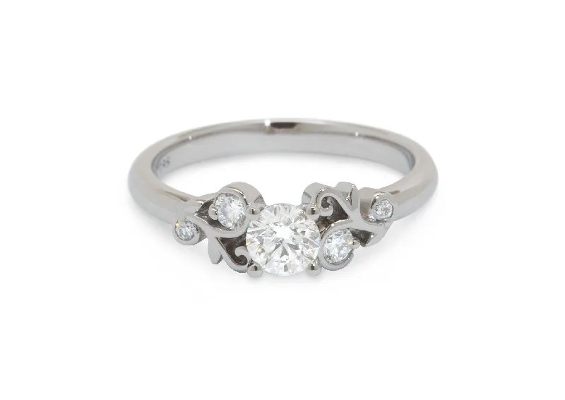 Elegant Rose Gold Jewelry For A Stylish Touch Five-Stone Diamond Elvish Vine Engagement Ring, Platinum Elegant Rose Gold Jewelry For A Stylish Touch Five-Stone Diamond Elvish Vine Engagement Ring, Platinum