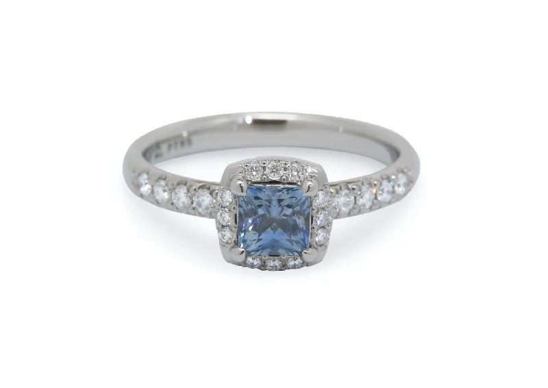 Exclusive Jewelry Discounts – Shop Now For Savings Custom Princess Sapphire & Diamond Halo Ring, Platinum Exclusive Jewelry Discounts – Shop Now For Savings Custom Princess Sapphire & Diamond Halo Ring, Platinum