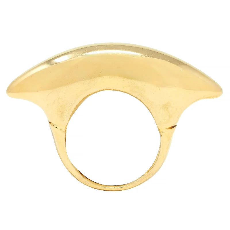 Seasonal Jewelry Deals – Elevate Your Style Effedue 1970's 18 Karat Yellow Gold Vintage Domed Bar Ring