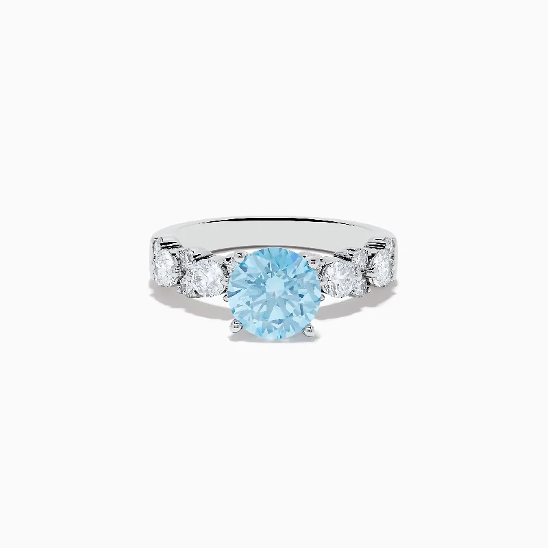 Jewelry Sale Alert – Shop Timeless Elegance Today Reverie 14K White Gold Lab Grown Blue and White Diamond Ring