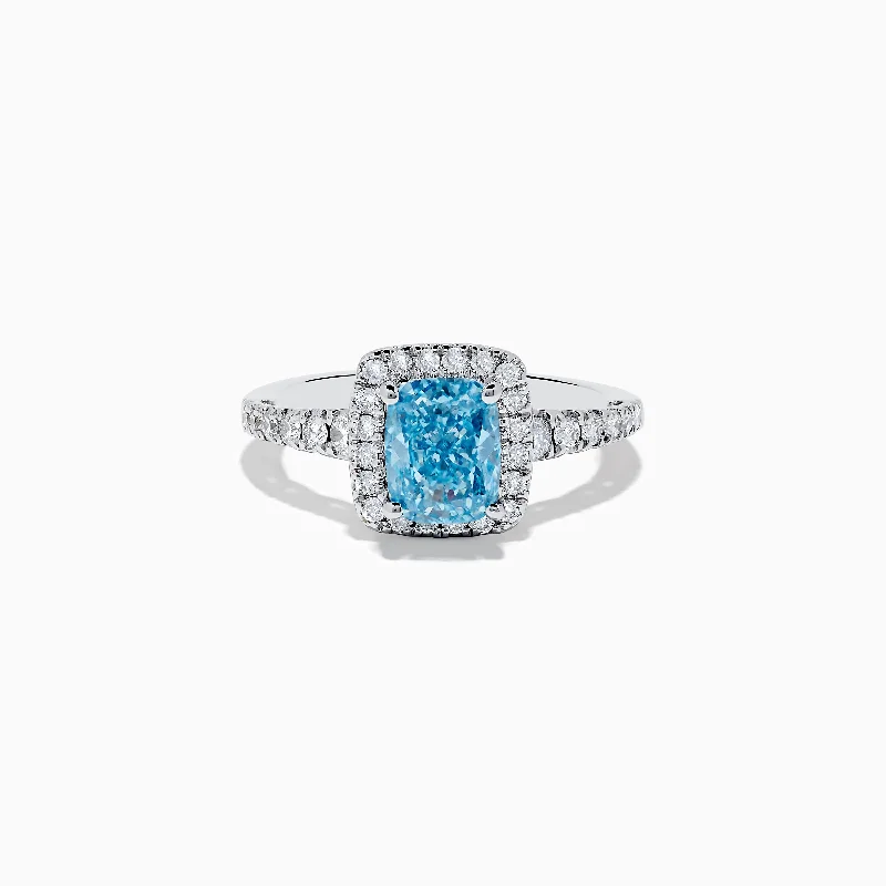 Don't Miss Out On Jaw-Dropping Jewelry Discounts Reverie 14K White Gold Lab Grown Blue and White Diamond Ring
