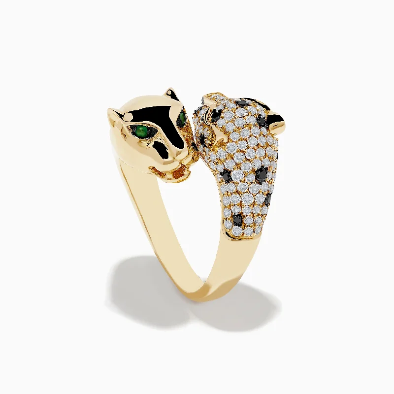 Don't Miss Out On Bestselling Jewelry At Special Prices Signature 14K Yellow Gold Diamond and Emerald Double Panther Ring Don't Miss Out On Bestselling Jewelry At Special Prices Signature 14K Yellow Gold Diamond and Emerald Double Panther Ring