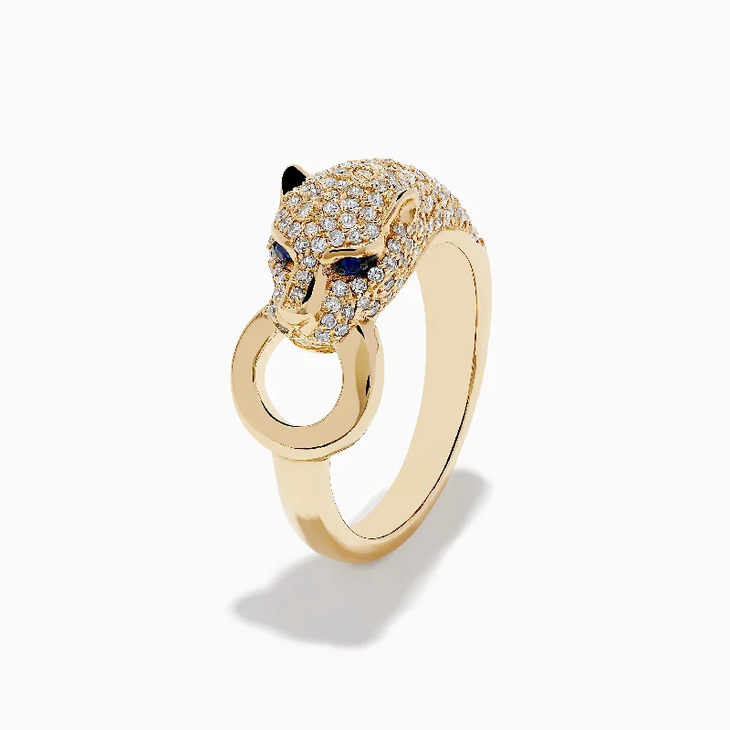 Once-A-Year Jewelry Deals – Shop Before They’Re Gone Signature 14K Yellow Gold Sapphire and Diamond Panther Ring