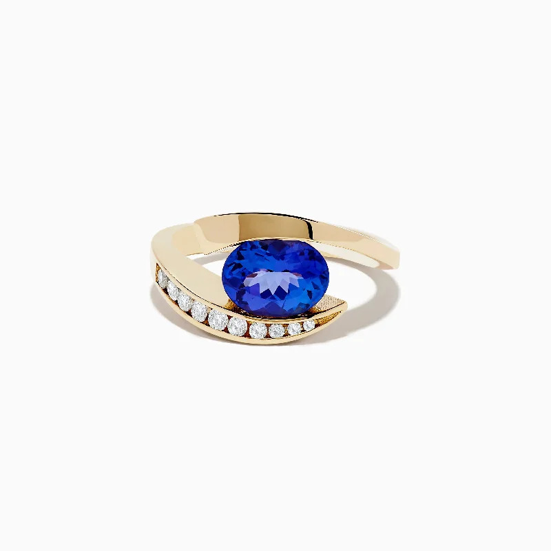 Exclusive Gemstone Jewelry Markdowns – Shop Now Nahla Siri 14K Yellow Gold Tanzanite and Diamond Ring