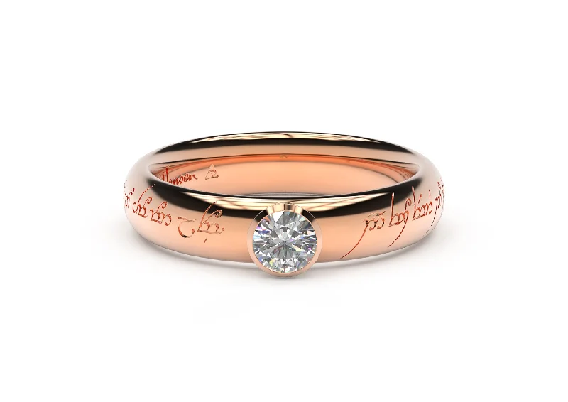Shop Modern Jewelry Collections With Exclusive Discounts Elegant Elvish Engagement Ring, Red Gold Shop Modern Jewelry Collections With Exclusive Discounts Elegant Elvish Engagement Ring, Red Gold