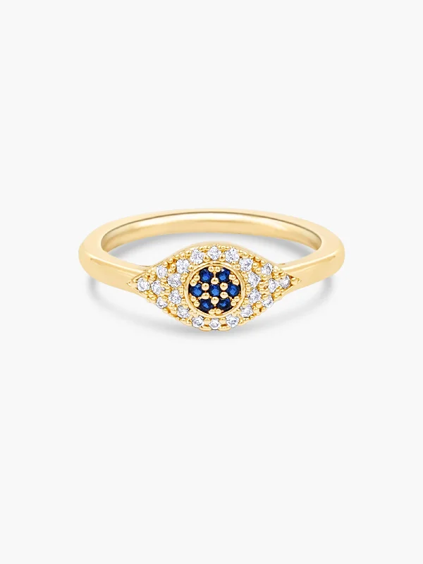 Celebrate Every Occasion With Sparkling Savings Evil Eye Ring - Blue