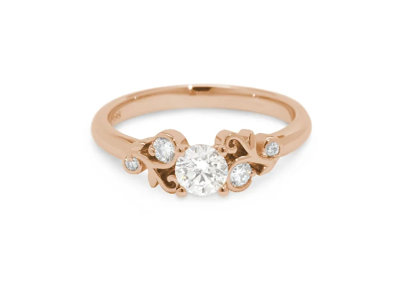 Clearance Sale On High-End Jewelry Collections Five-Stone Diamond Elvish Vine Engagement Ring, Red Gold Clearance Sale On High-End Jewelry Collections Five-Stone Diamond Elvish Vine Engagement Ring, Red Gold