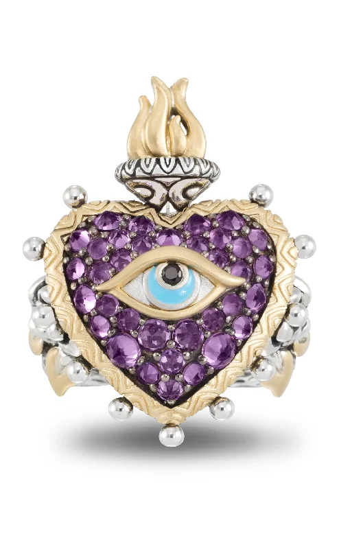 Your Dream Jewelry At Dream Prices – Shop Now Flaming Heart Eye Ring- Amethyst