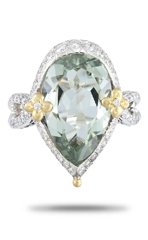 Elegant Jewelry At Unbeatable Offers – Shop Before It's Gone Last Time Offered at This Price.Flower Dance  Ring - Diamond & Green Amethyst