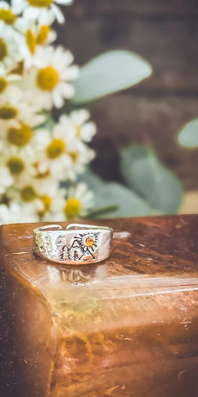 Seasonal Jewelry Sale – Upgrade Your Style Today Adjustable Mountain Sun Ring