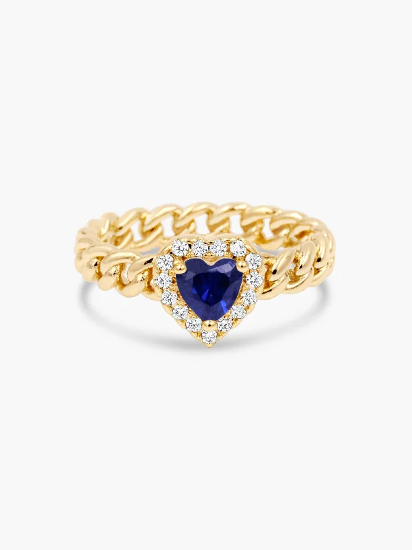 Classic And Modern Jewelry Styles On Sale Heart Halo Ring - Blue