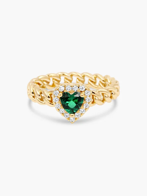 Handcrafted Beauty At Affordable Prices Heart Halo Ring - Green