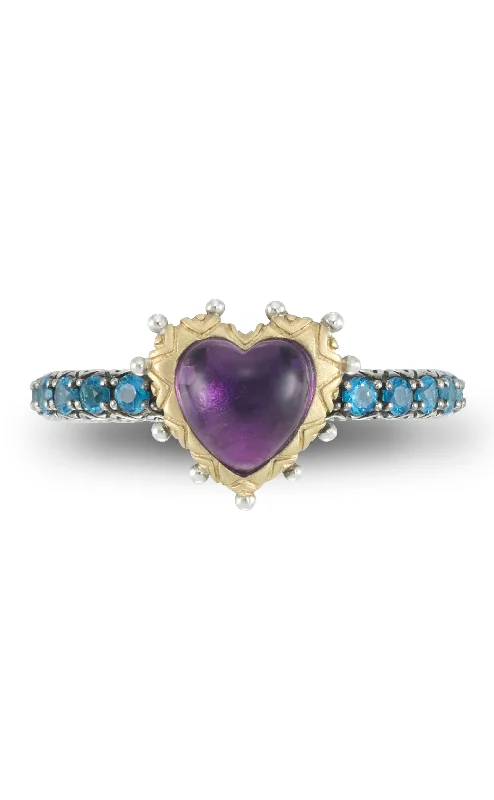 Get The Best Deals On Timeless Jewelry Pieces Heart Stack Ring- Amethyst & Apatite