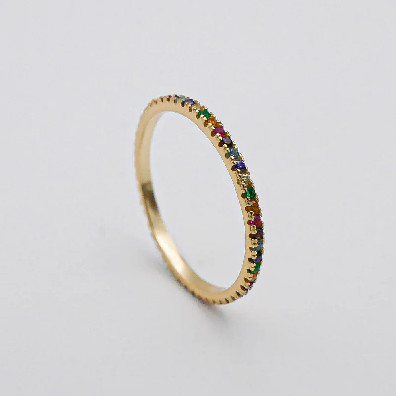 Luxury Jewelry At Unbeatable Discounts Iris Dainty Rainbow Diamond Ring