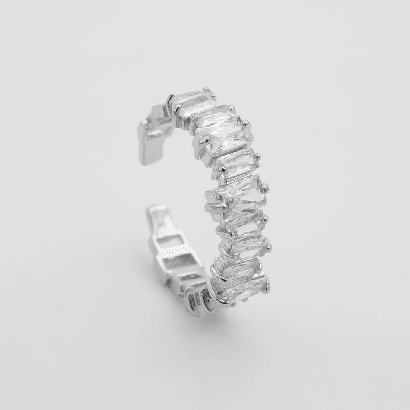 Limited-Stock Jewelry Sale – Once It's Gone, It's Gone Jada Baguette Cut CZ Adjustable Ring | Silver Limited-Stock Jewelry Sale – Once It's Gone, It's Gone Jada Baguette Cut CZ Adjustable Ring | Silver