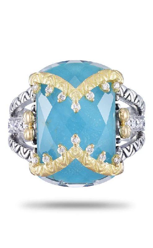 Flash Sale On Exquisite Jewelry – Don't Miss Out Jyoti Ring – Diamond & Turquoise Doublet