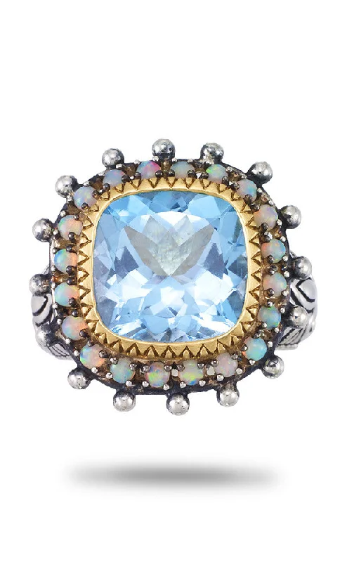 Jewelry Clearance – Final Chance To Save Big Creative Spirit  Rings – Blue Topaz & Opal